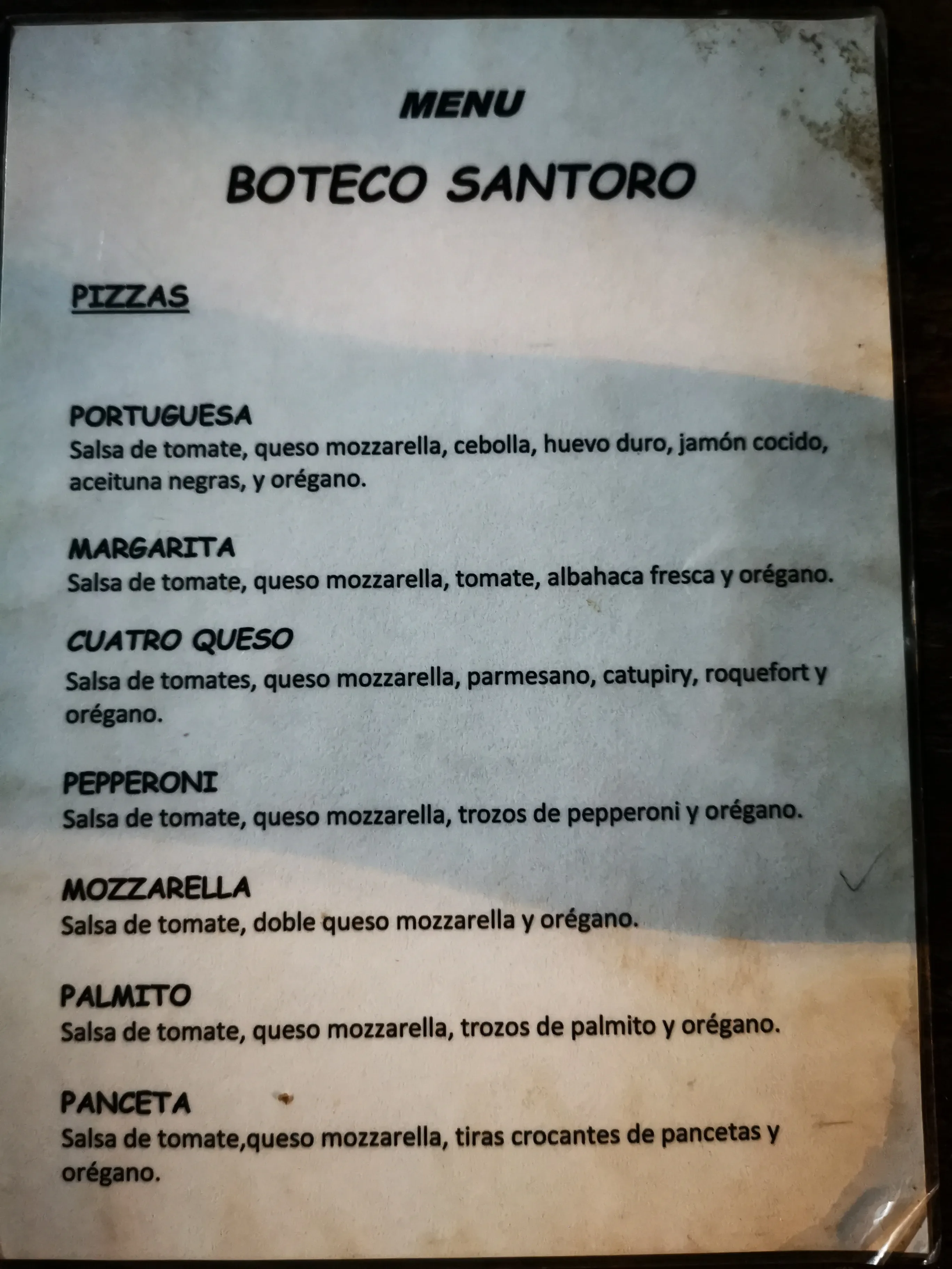 Menú de Boteco Santoro — página 4