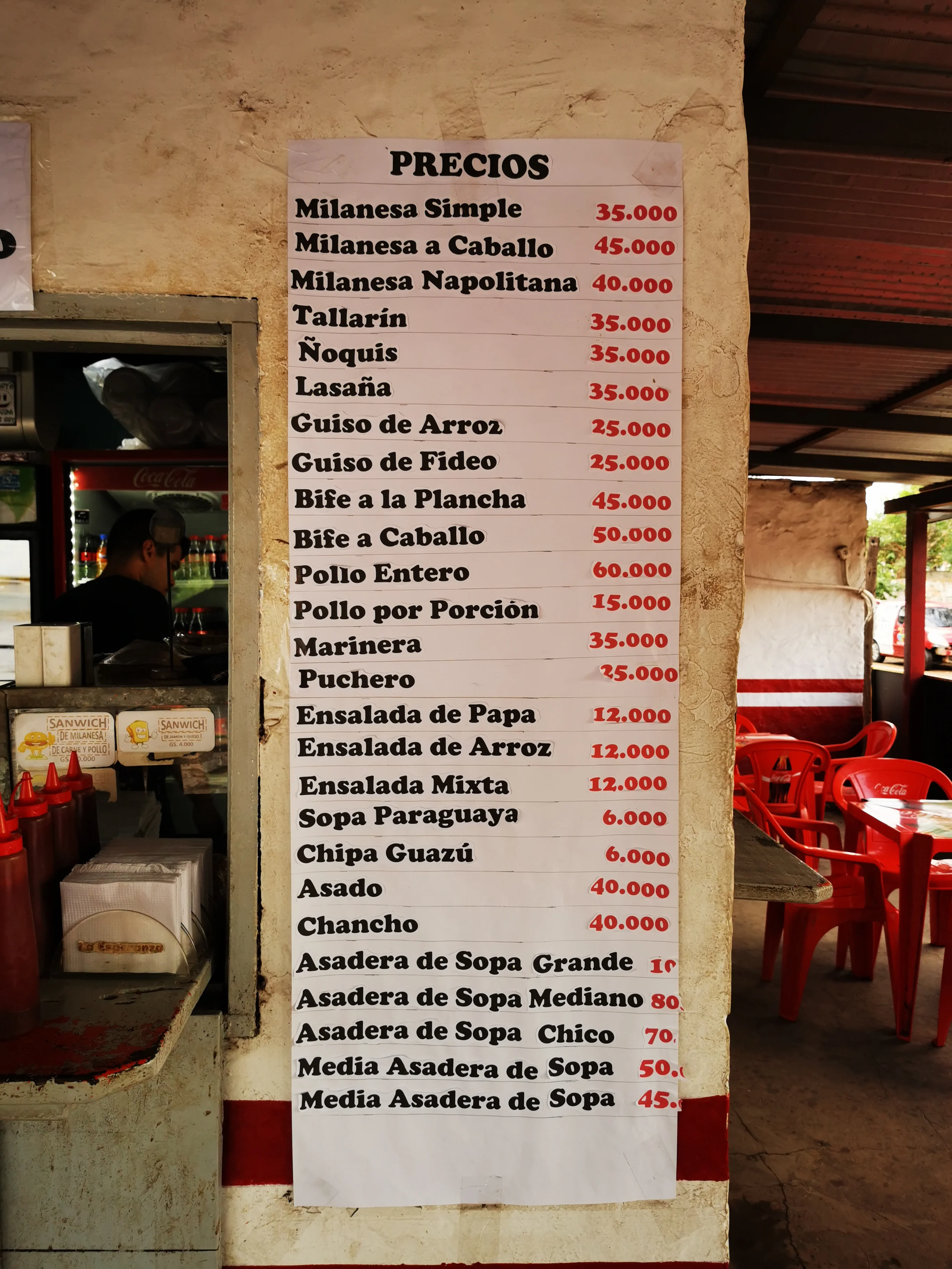 Menú de Comedor La Esperanza — página 1