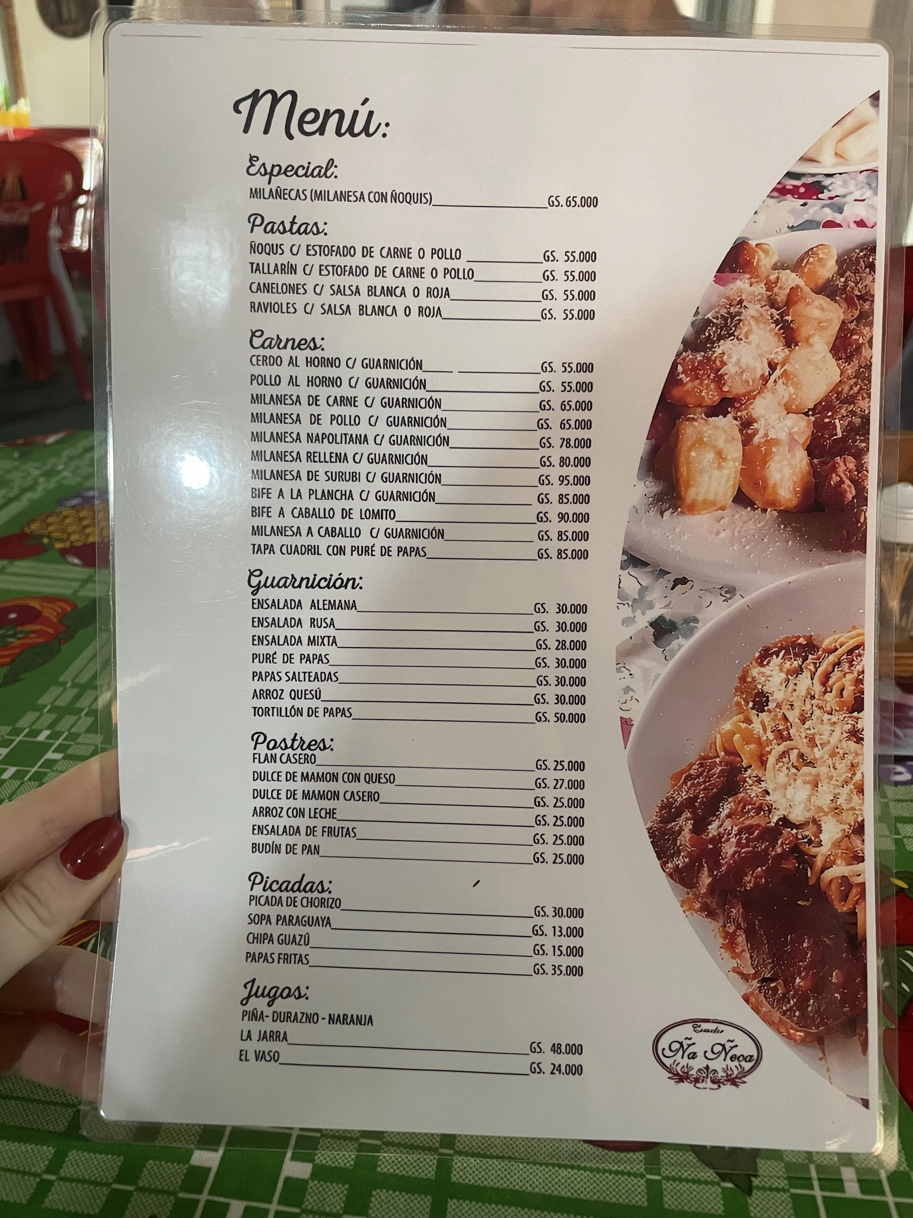 Menú de Comedor Ña Ñeca — página 1