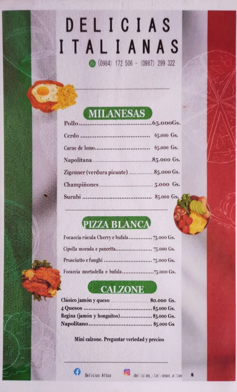 Menú de Delicias Italianas — página 7