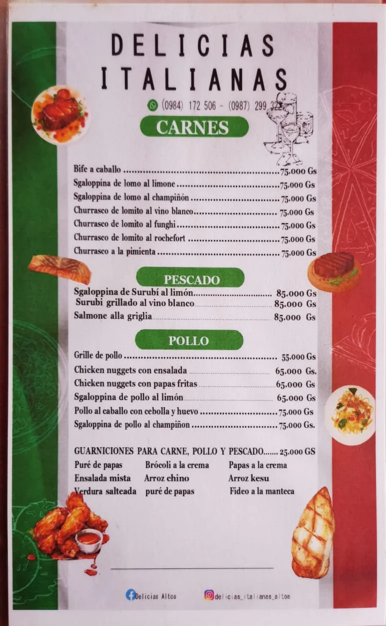 Menú de Delicias Italianas — página 8