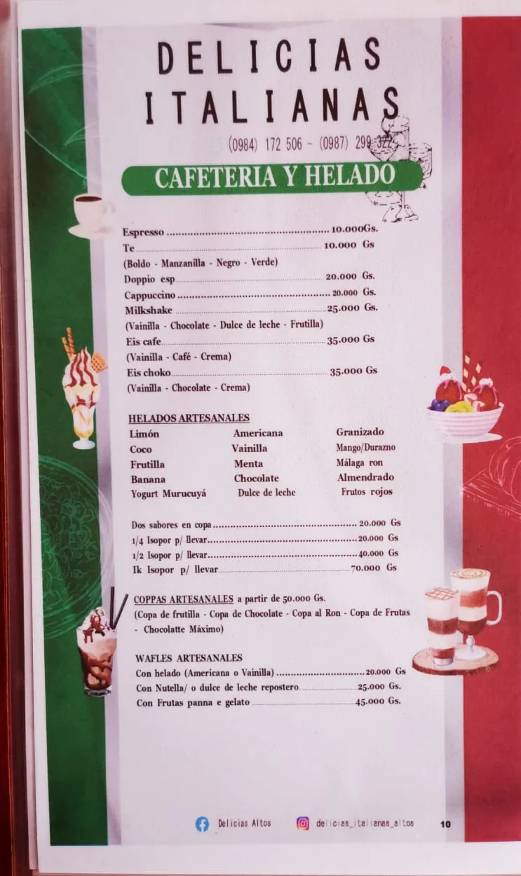 Menú de Delicias Italianas — página 10