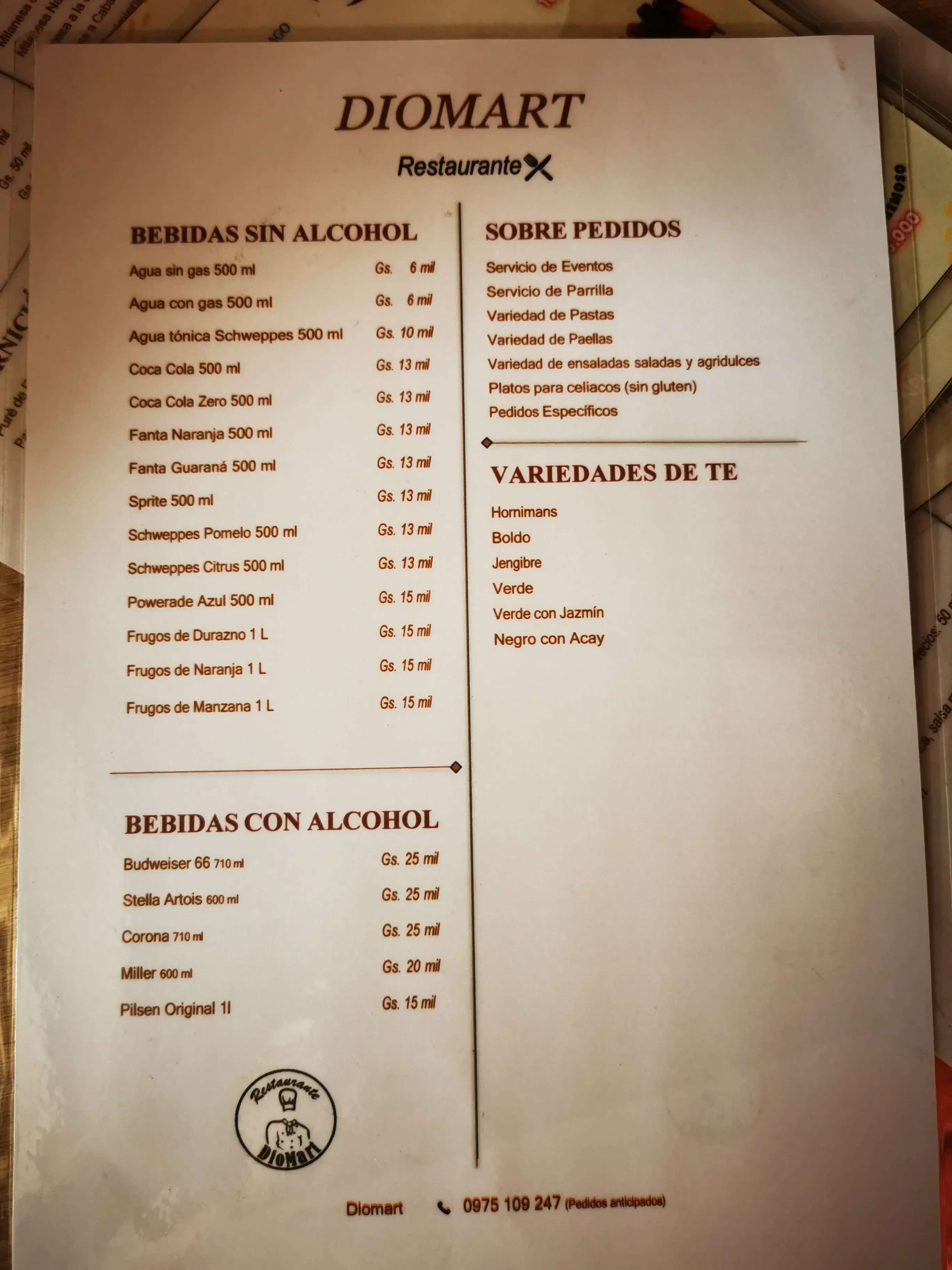 Menú de Diomart Restaurante — página 2