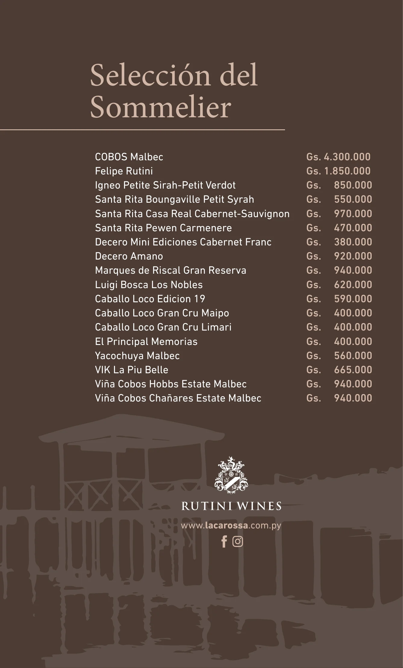 Menú de La Carossa San Bernardino — página 9