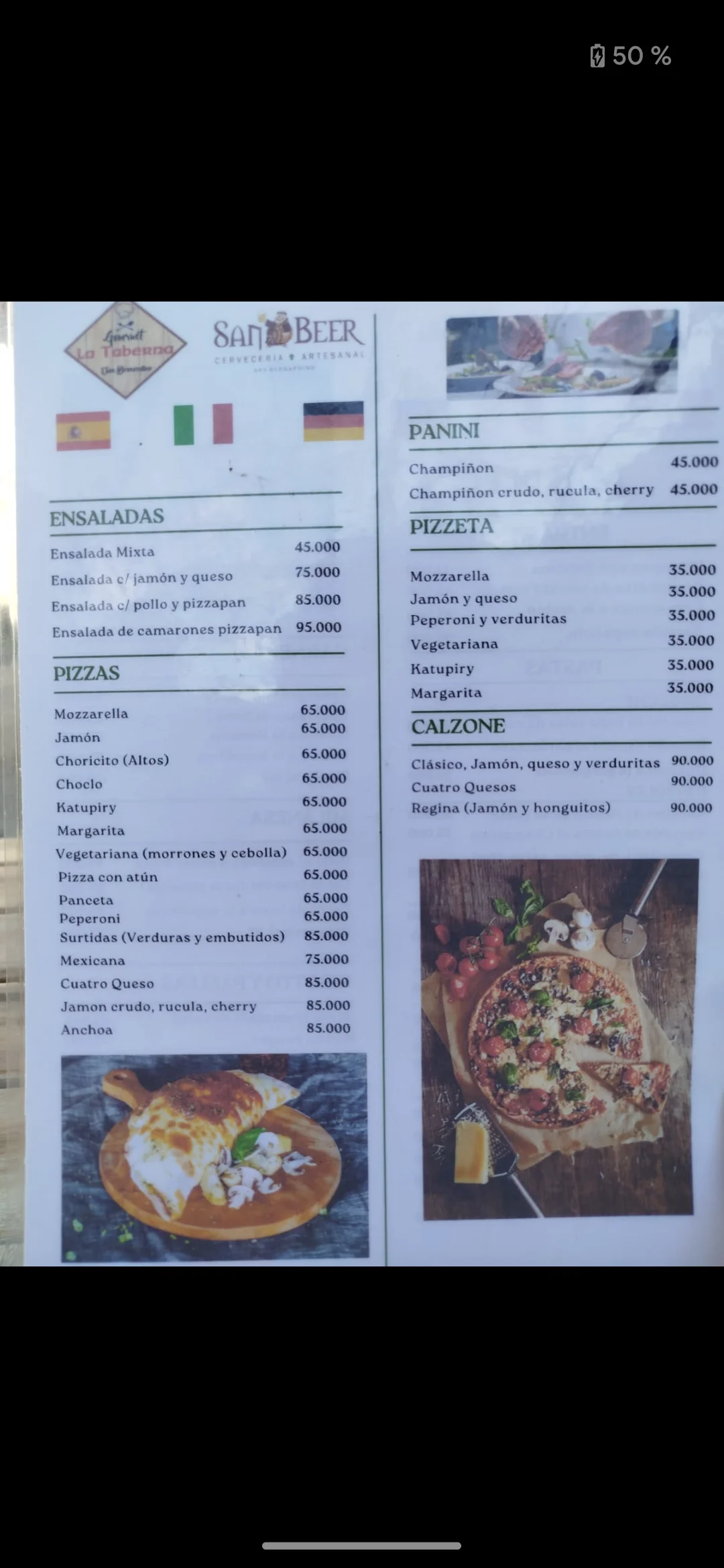 Menú de San Beer / Gourmet La Taberna — página 4