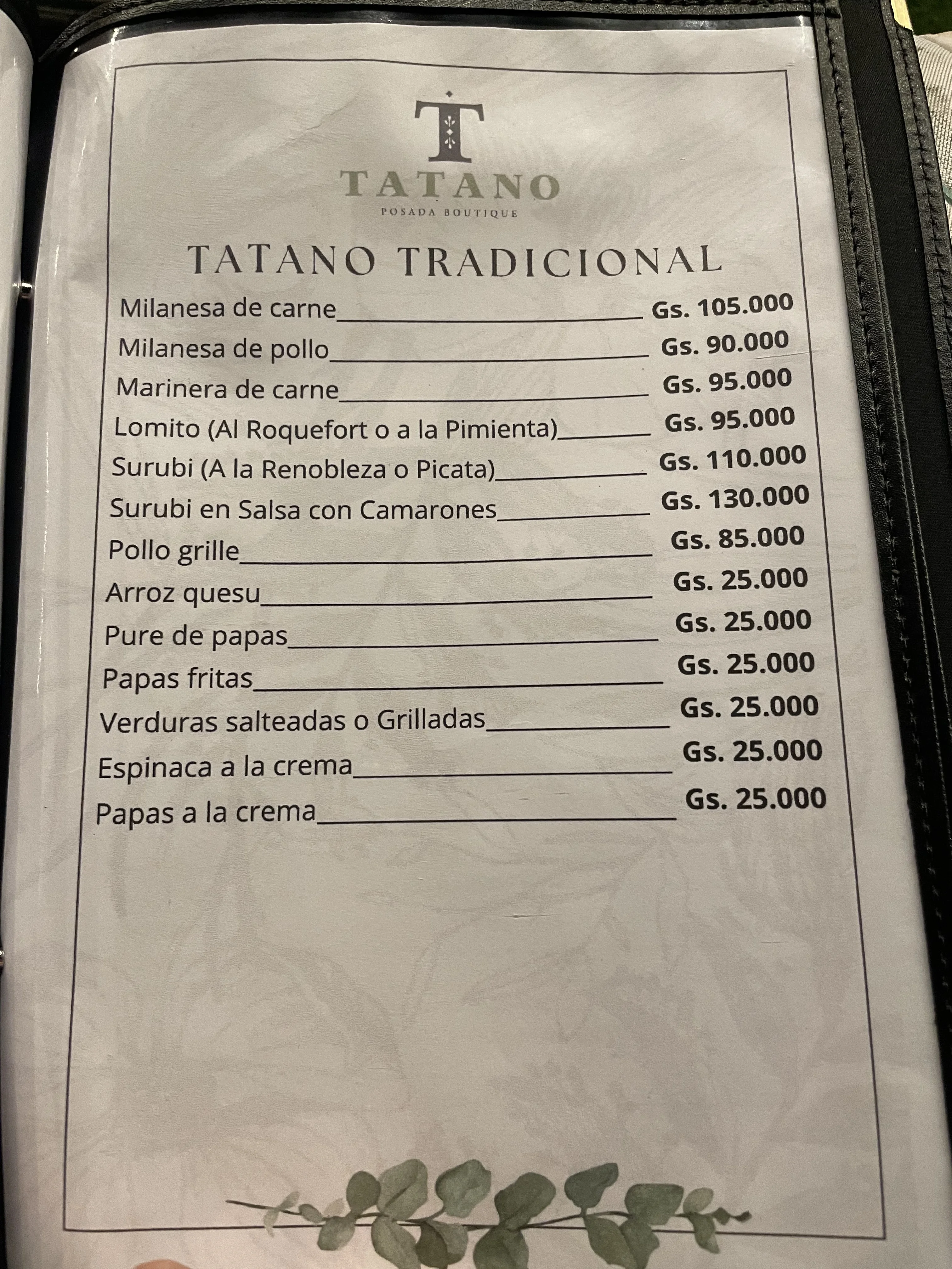 Menú de Tatano Posada Boutique — página 3